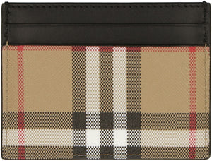 Checked motif card holder-1